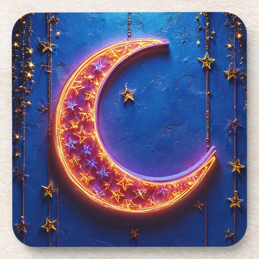 白熱［赤熱］光を放つ月 コースター (正面)