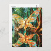 白熱［赤熱］光を放つ森の中の金飛んでいるの妖精 ポストカード (正面/裏面)