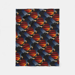 白熱［赤熱］光を放つ気球 フリースブランケット