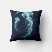 白熱［赤熱］光を放つ海：クラゲインスパイア装飾用クッション クッション (裏面)