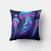白熱［赤熱］光を放つ海：クラゲインスパイア装飾用クッション クッション (裏面)