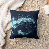 白熱［赤熱］光を放つ海：クラゲインスパイア装飾用クッション クッション (ブランケット)