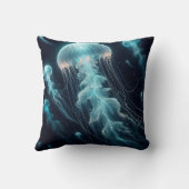 白熱［赤熱］光を放つ海：クラゲインスパイア装飾用クッション クッション (裏面)