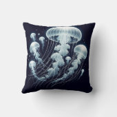 白熱［赤熱］光を放つ海：クラゲインスパイア装飾用クッション クッション (裏面)