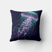 白熱［赤熱］光を放つ海：クラゲインスパイア装飾用クッション クッション (裏面)