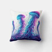 白熱［赤熱］光を放つ海：クラゲインスパイア装飾用クッション クッション (裏面)