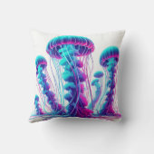 白熱［赤熱］光を放つ海：クラゲインスパイア装飾用クッション クッション (裏面)