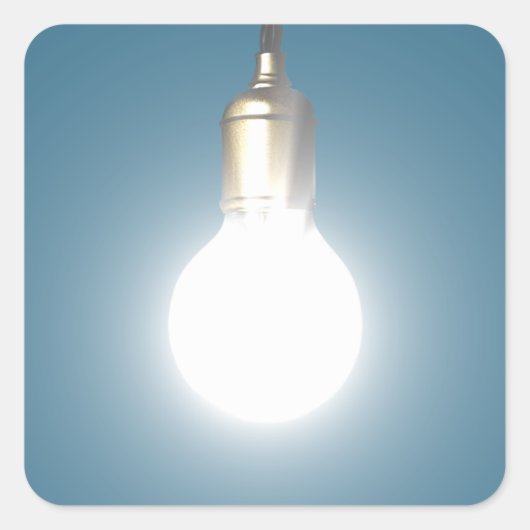 白熱［赤熱］光を放つ球 スクエアシール (正面)