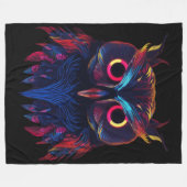 白熱［赤熱］光を放つ目 フリースブランケット (正面(横))