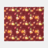 白熱［赤熱］光を放つ秋カラフルメ葉デー秋 フリースブランケット (正面(横))