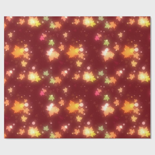 白熱［赤熱］光を放つ秋カラフルメ葉デー秋 ラッピングペーパー (フラット)