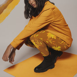 白熱［赤熱］光を放つ紅葉 レギンス