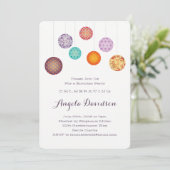 白熱［赤熱］光を放つ紙ランタン誕生日プラム 招待状 (スタンド正面)