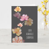 白熱［赤熱］光を放つ花オングレー悔やみや弔慰 カード (黄色い花)