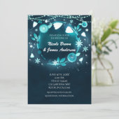 白熱［赤熱］光を放つ花ナイトお洒落庭園の結婚式 招待状 (スタンド正面)