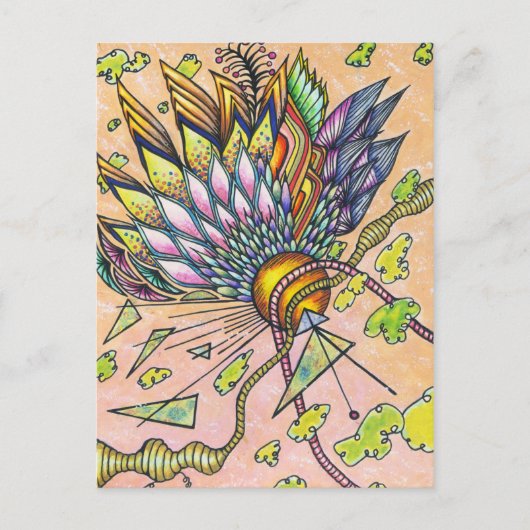 白熱［赤熱］光を放つ衛星 ポストカード (正面)