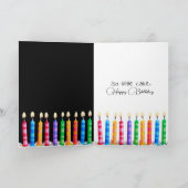 白熱［赤熱］光を放つ誕生日キャンドルオンブラック カード (内部)