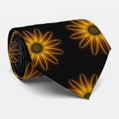 白熱［赤熱］光を放つ金ゴールドの花 ネクタイ (ロール)