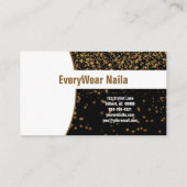 白熱［赤熱］光を放つ金ゴールドグリッターオンブラックカスタムプロフェッショナル 名刺 (裏面)