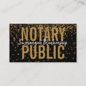 白熱［赤熱］光を放つ金ゴールドグリッターオン黒カスタム写真公証人 名刺 (正面)