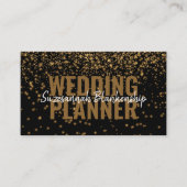 白熱［赤熱］光を放つ金ゴールドグリッターオーバーブラックカスタムQRコード 名刺 (正面)