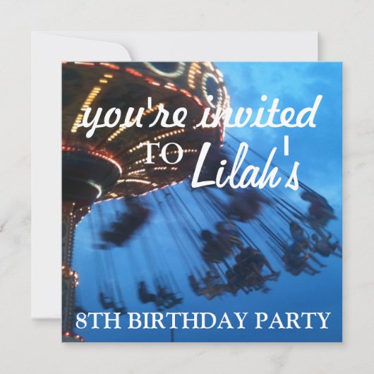 白熱［赤熱］光を放つ;ビーチ-主題パーティの招待状 招待状 (正面)