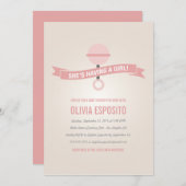 白熱［赤熱］光を放つ |ベビーシャワー招待状 招待状 (正面/裏面)