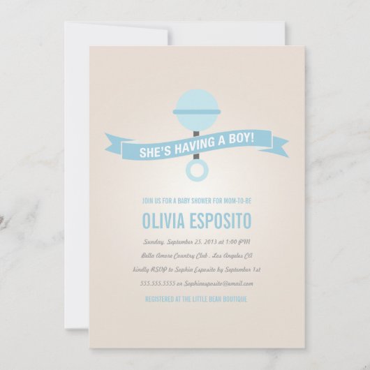 白熱［赤熱］光を放つ |ベビーシャワー招待状 招待状 (正面)