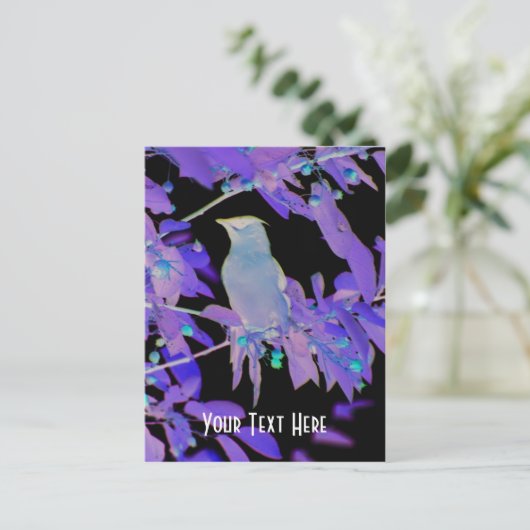 白熱［赤熱］光を放つBird On Branchカスタマイズ可能はがき ポストカード (スタンド正面)