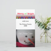 白熱［赤熱］光を放つChristmas Lightsフォトカード シーズンカード (スタンド正面)