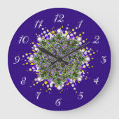 白熱［赤熱］光を放つChristmas Treesフラクタル ラージ壁時計 (正面)