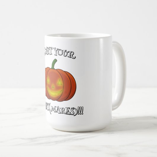 白熱［赤熱］光を放つJack-o'-Lantern -悪夢を点灯 コーヒーマグカップ (正面右)