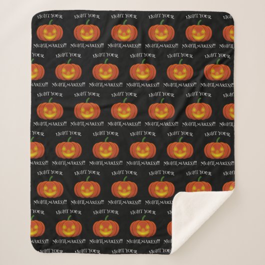 白熱［赤熱］光を放つJack-o'-Lantern -悪夢を点灯 シェルパブランケット (正面)