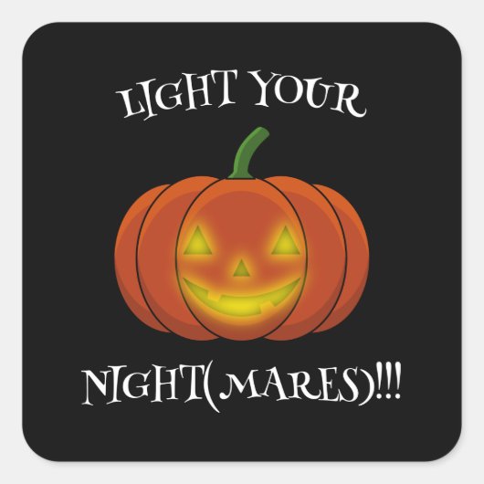 白熱［赤熱］光を放つJack-o'-Lantern -悪夢を点灯 スクエアシール (正面)