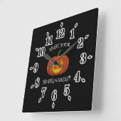 白熱［赤熱］光を放つJack-o'-Lantern -悪夢を点灯 スクエア壁時計 (傾斜)