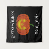 白熱［赤熱］光を放つJack-o'-Lantern -悪夢を点灯 タペストリー (正面(横))