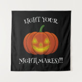 白熱［赤熱］光を放つJack-o'-Lantern -悪夢を点灯 タペストリー (正面)