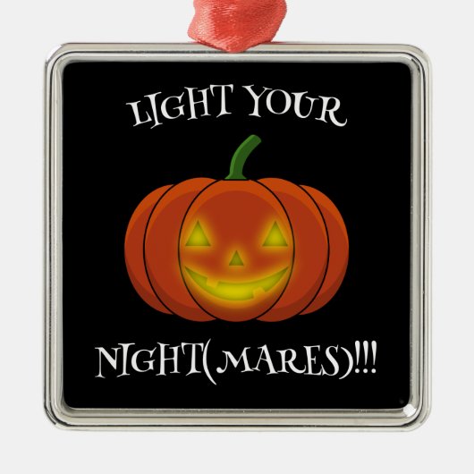 白熱［赤熱］光を放つJack-o'-Lantern -悪夢を点灯 メタルオーナメント (正面)
