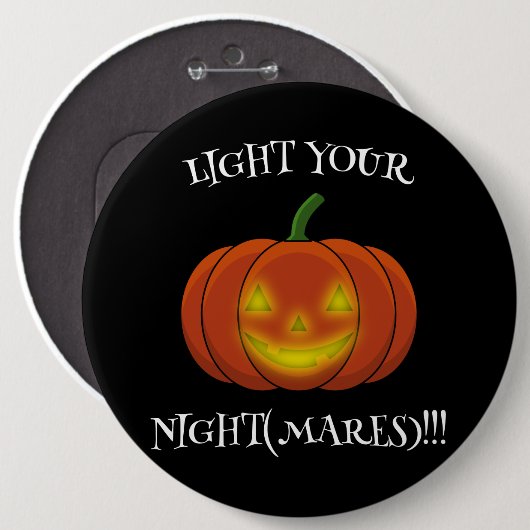 白熱［赤熱］光を放つJack-o'-Lantern -悪夢を点灯 缶バッジ (正面&裏面)