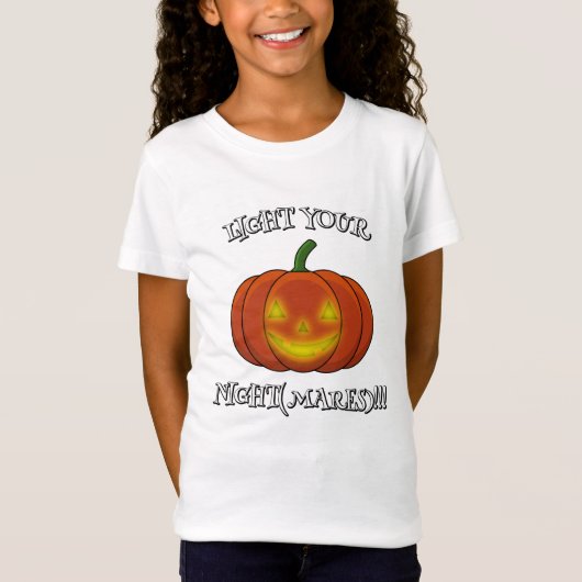 白熱［赤熱］光を放つJack-o'-Lantern -悪夢を点灯 Tシャツ (正面)