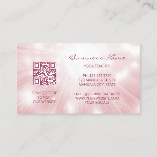 白熱［赤熱］光を放つPInk曼荼羅 名刺 (裏面)