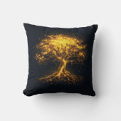 白熱［赤熱］光を放つTree of Life – 神秘的で魅惑的 クッション (正面)