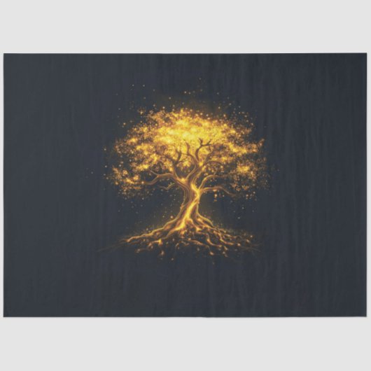 白熱［赤熱］光を放つTree of Life – 神秘的で魅惑的 薄葉紙 (正面)