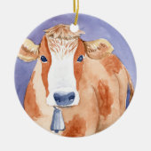 白牛と赤牛(フレンドリーけものシリーズ) セラミックオーナメント (正面)