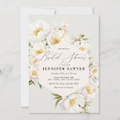 白牡丹 |エレガントフローラブライダルシャワー 招待状 (正面)