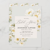 白牡丹 |エレガントフローラブライダルシャワー 招待状 (正面/裏面)