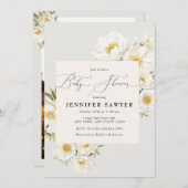 白牡丹 |フォトベビーシャワー 招待状 (正面/裏面)