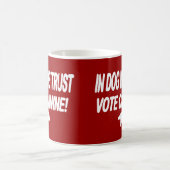 白犬と投票文字 マグカップ (中央)