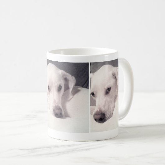 白犬のかわいらし写真3 コーヒーマグカップ (正面右)