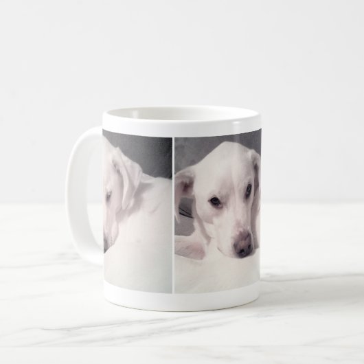 白犬のかわいらし写真3 コーヒーマグカップ (正面左)